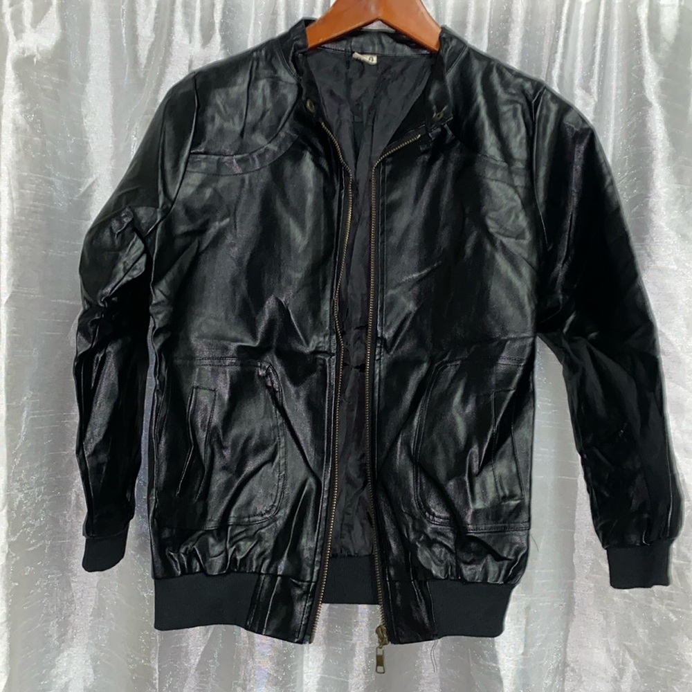 Boys synthetic leather jacket, size 9, only worn once